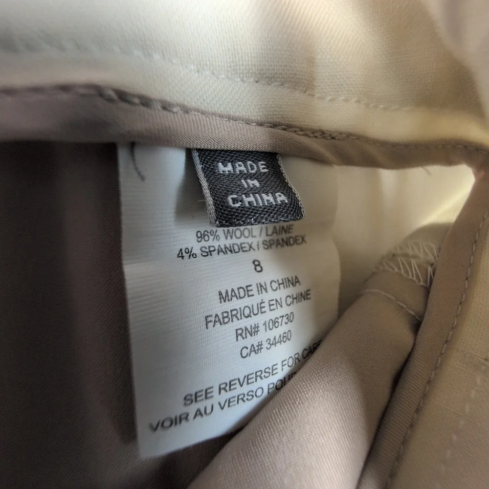 Vince. Cream Wool Blend Tuxedo Stripe Pants Size‎ 8